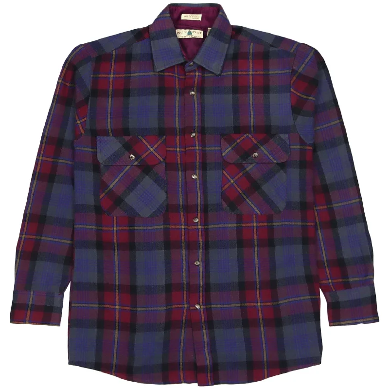 Lowest Prices Northwest Territory Plaid Checkered Shirt Red Purple Navy