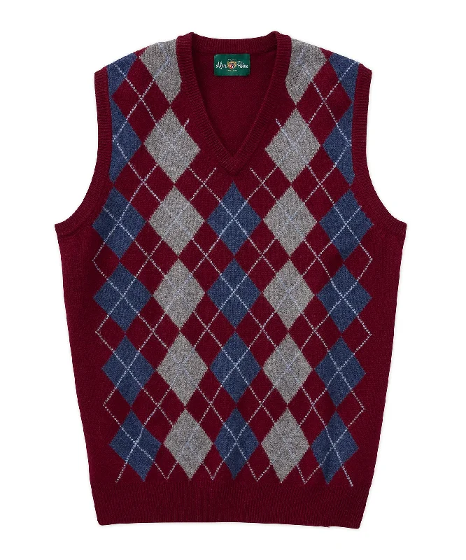 Lambswool V-Neck Argyle Vest