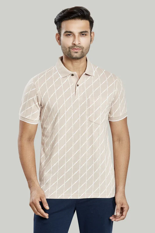 Make Your Weekend Count with Savings Jersey Rhombus Print Polo