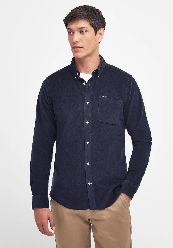 Price Slash Barbour Men’s Ramsey Cord Tailored Shirt, Navy