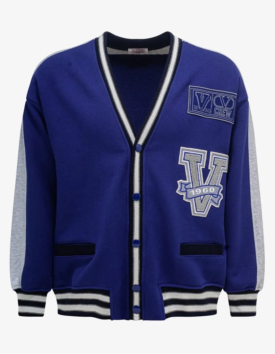 Price Rollback Valentino Garavani Blue V Crew Patches Cardigan
