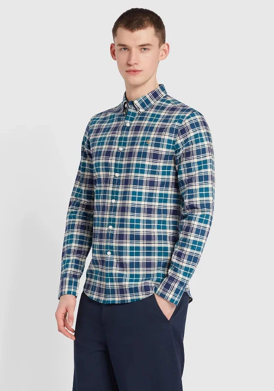 Farah Brewer Check Long Sleeve Shirt, Rich Indigo