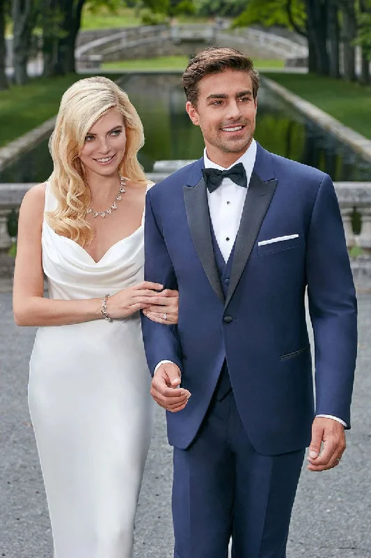 Massive Deal "Ike" Navy Wool Plain Front Tuxedo Pants