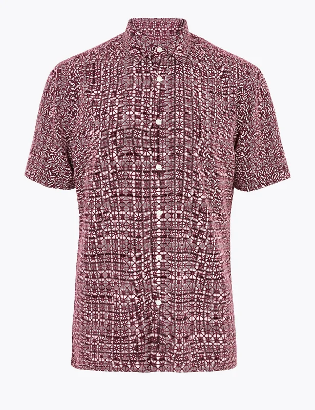 Markdown Madness Pure Cotton Geometric Easy Iron Shirt