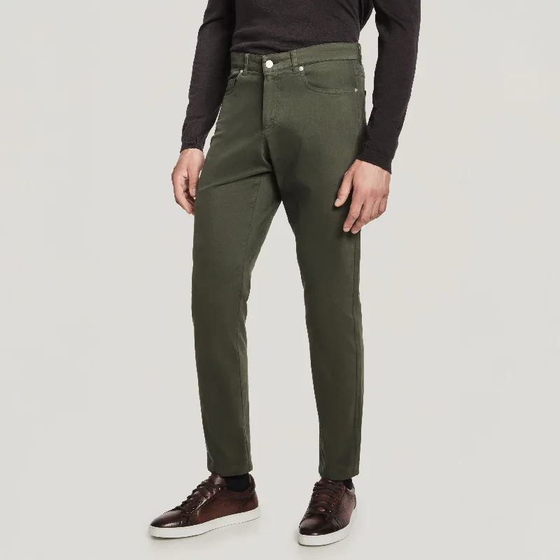 Discount Deals Green Jackie Brushed Cotton Modern Fit Five Pocket Pants - Jack Victor