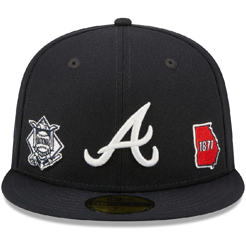 Limited Quantity New Era Atlanta Braves Identity 59FIFTY Fitted Hat - Navy