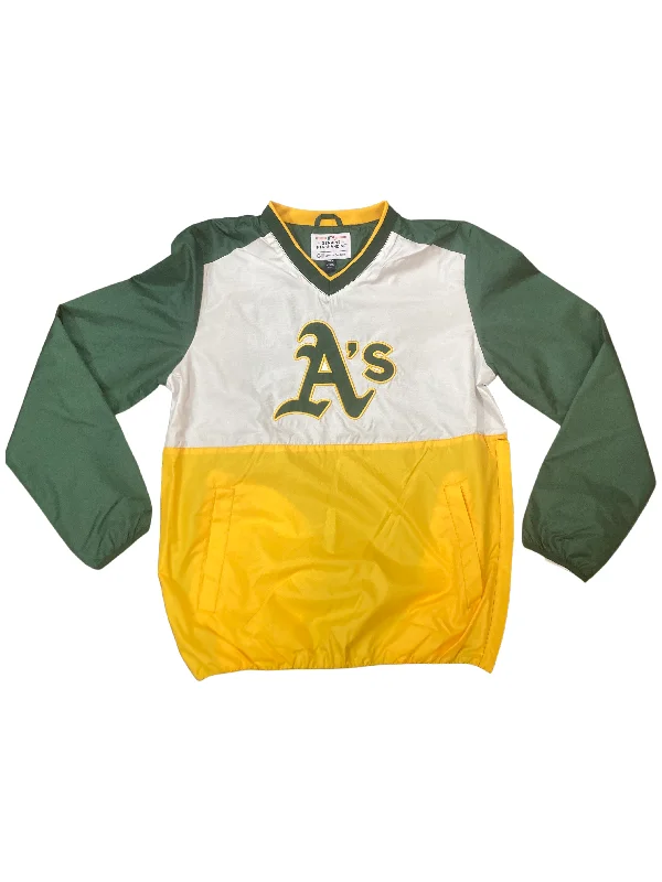 Holiday Sale Oakland A's G-III Home Team V-Neck Pullover - Green/Yellow/White