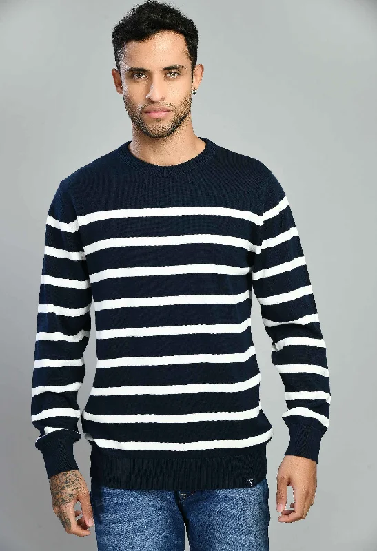 Take Advantage Navy White Sweater