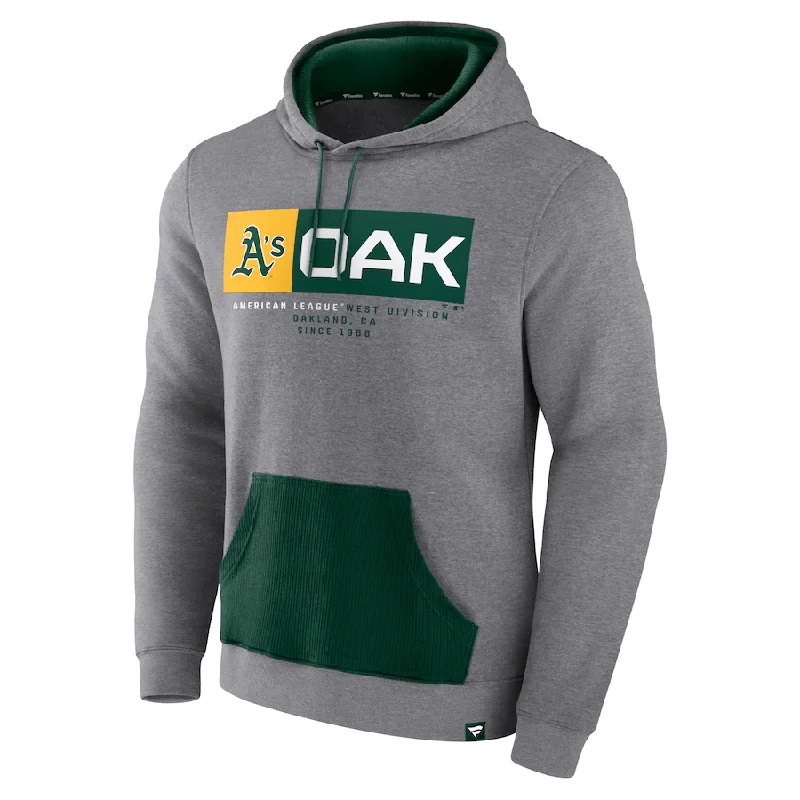 Bargain Prices Oakland Athletics Fanatics Branded Iconic Steppin Up Fleece Pullover Hoodie - Heathered Gray