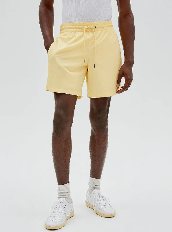 New Markdowns GUESS Originals Butter Yellow Nylon Patch Shorts