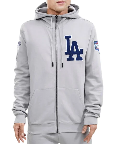 Price Drop PRO STANDARD LOS ANGELES DODGERS LOGO ZIPPER HOODY-GREY