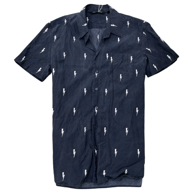 Men's Lightning Bolt Shirt Navy Size S