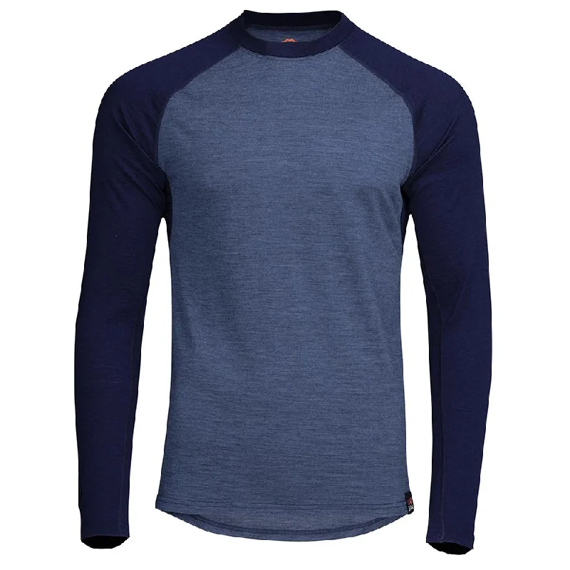 Closeout Mens Merino 180 Baseball Crew (Denim/Navy)