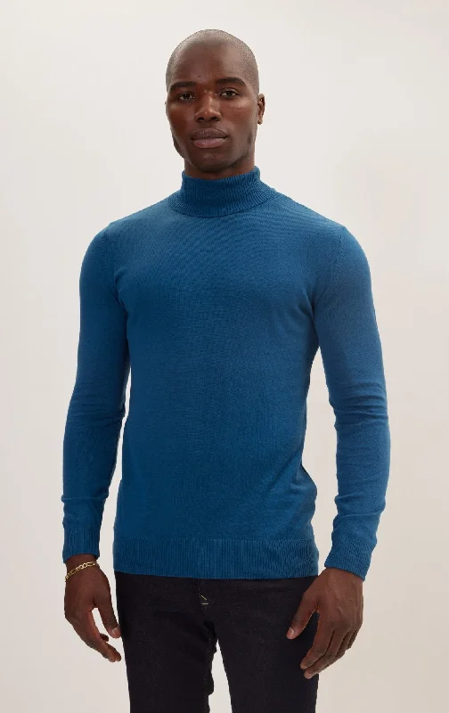 Don't Wait Classic Roll Neck Sweater - Indigo