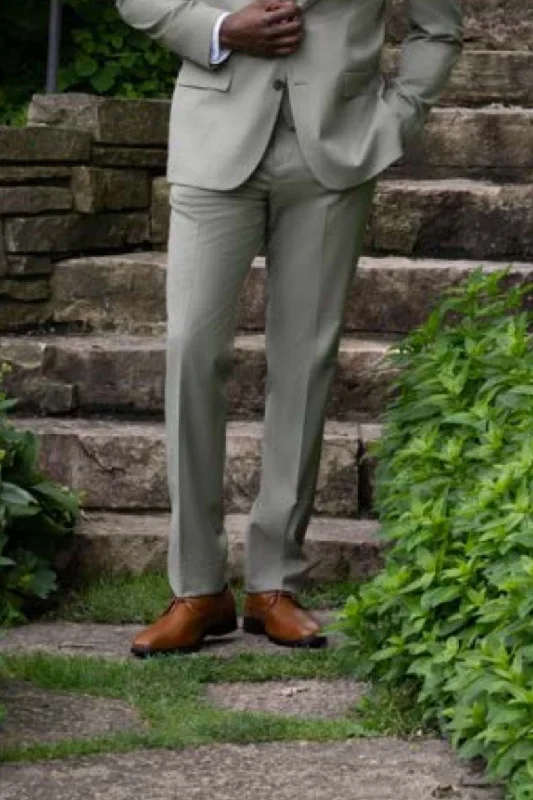 Today's Deal "Sharkskin" Celadon Green Plain Front Pants