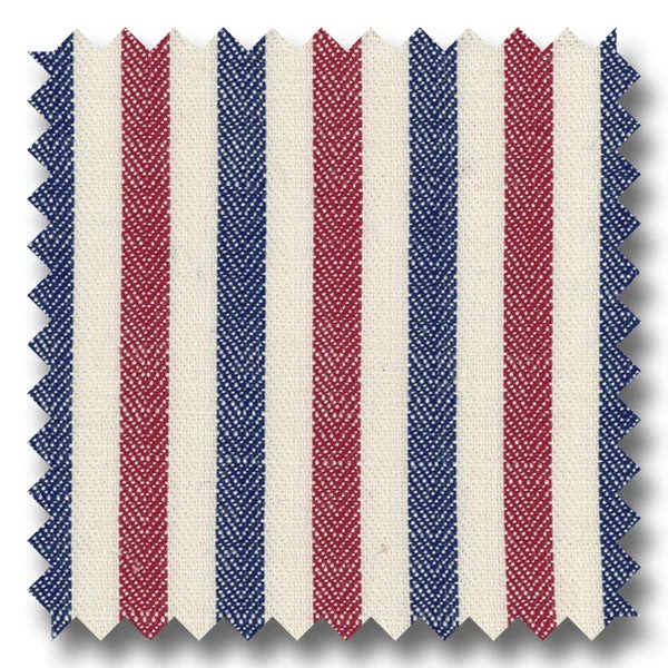 Can't Resist Navy, Red and Cream Stripe Broadcloth - Custom Dress Shirt