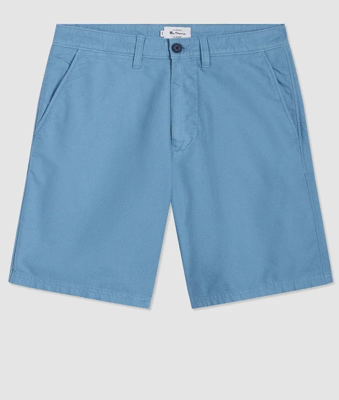 Beatnik Oxford Garment Dye Slim Short - Dusty Blue