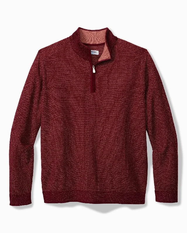 Tommy Bahama Coolside Legend Half-Zip IslandZone Sweater Burgundy