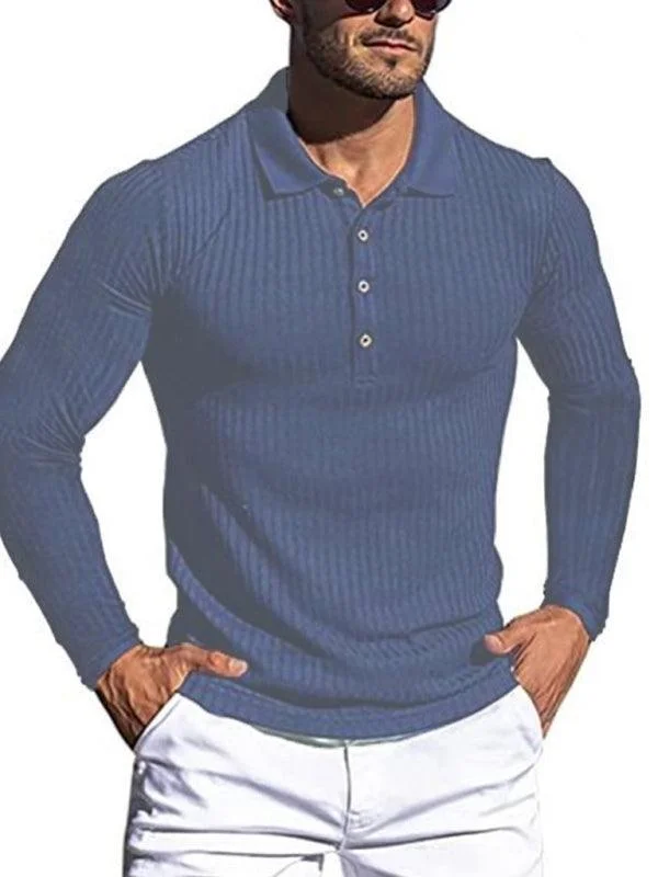 Overstock Knitted Casual Men Polo Shirt