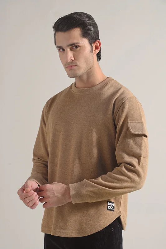 Blowout Deals Textured Sweatshirt - Brown