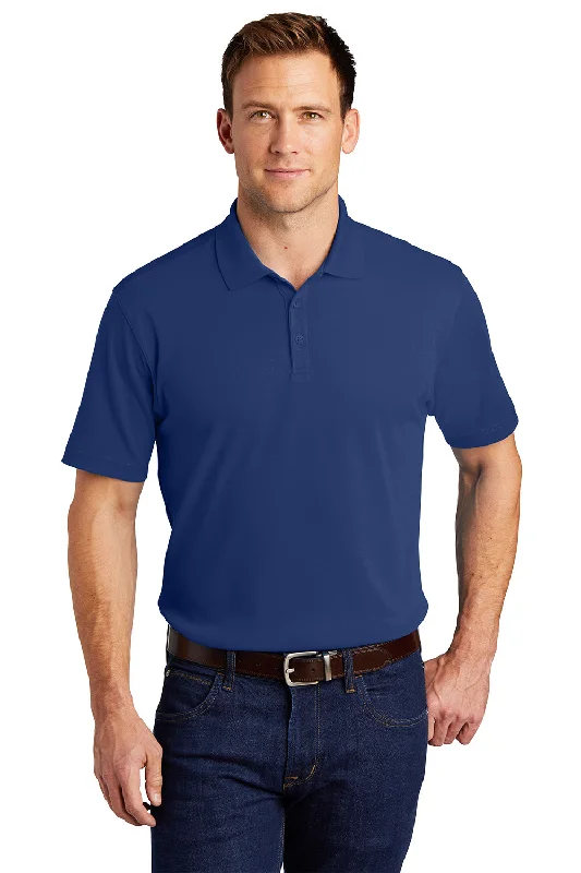 Port Authority Mens Silk Touch Performance Moisture Wicking Short Sleeve Polo Shirt - Royal Blue