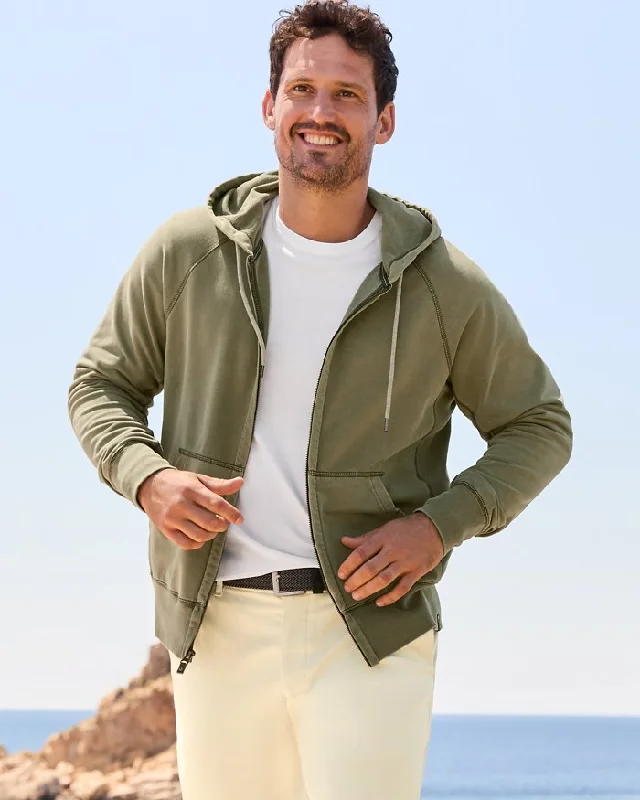 Tommy Bahama Ben and Terry Full-Zip Sweatshirt Tea Leaf