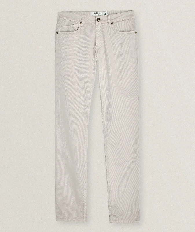 Taupe Cotton-Lyocell Twill 5-Pocket Pants - Re-Hash