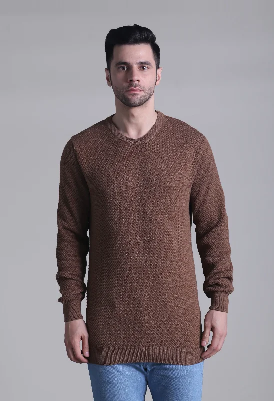 Bargain Bin Camel Solid Popcorn Smart Fit Sweater