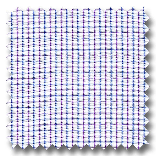 Final Offer Lavender and Blue Check 2Ply Broadcloth - Custom Dress Shirt