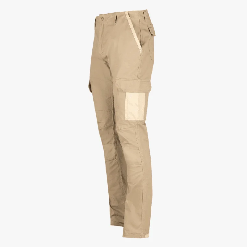 Everest Mens Essential Stretch Cargo Tech Pants Khaki