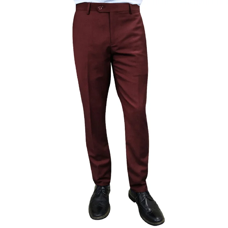 Weekend Deal Stylara Collection: Burgundy Slim Fit Flat Front Pants