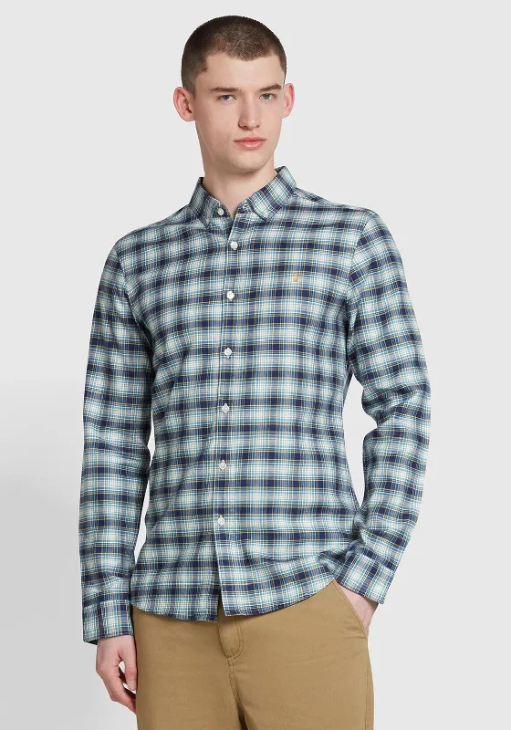Deep Discounts Farah Fraser Check Shirt, Brook Blue