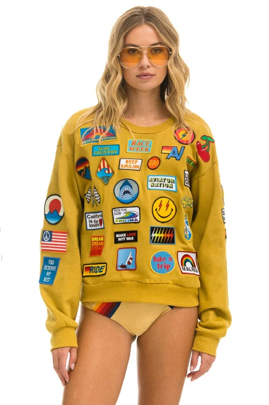 Must-Have Deals VINTAGE PATCH RELAXED CREW SWEATSHIRT - KHAKI