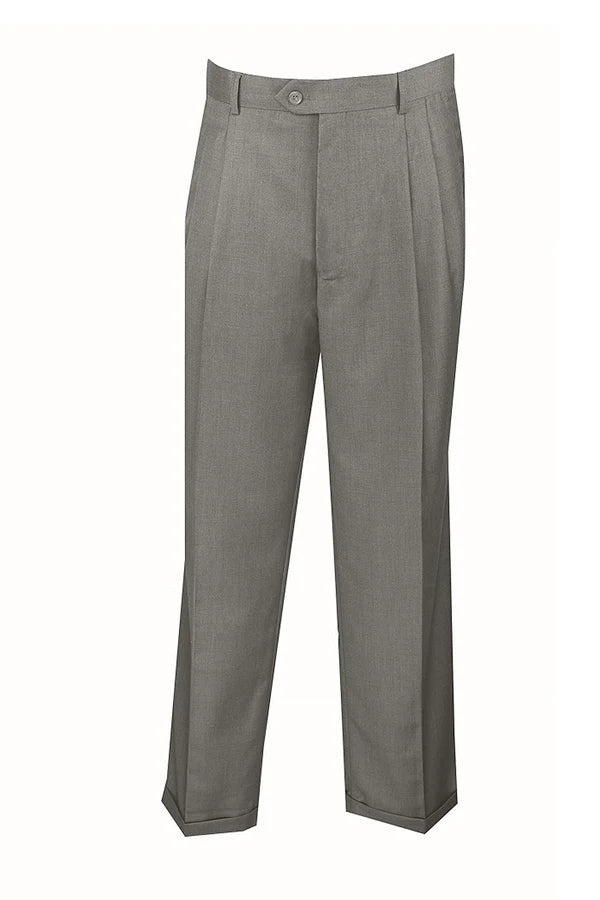 Weekend Deals That Sizzle Men's Dress Pants Regular Fit Double Pleated with Cuffs in Gray Weekend Deals That Sizzle Men's Dress Pants Regular Fit Double Pleated with Cuffs in Gray