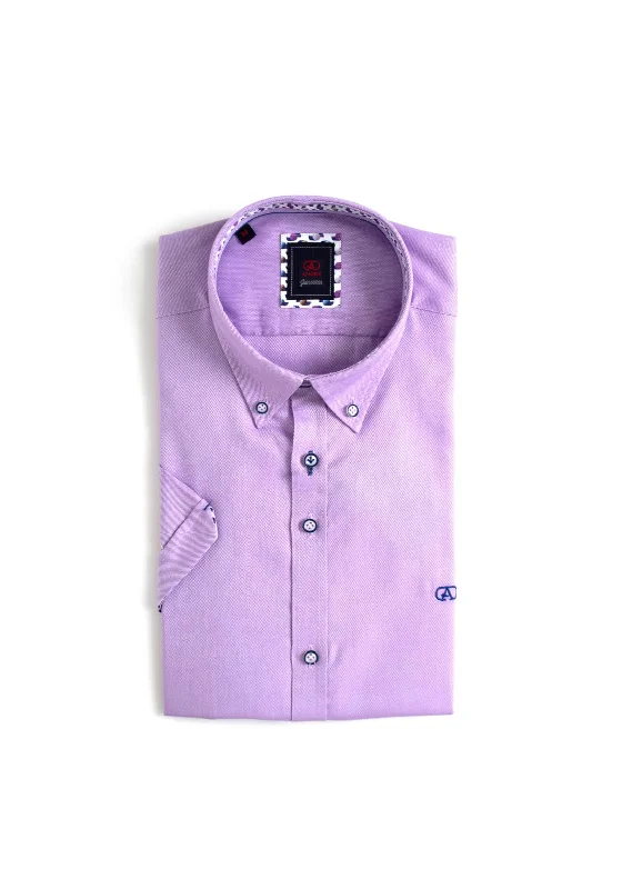 Price Cut Andre Baggot Plain Short Sleeve Shirt, Lilac