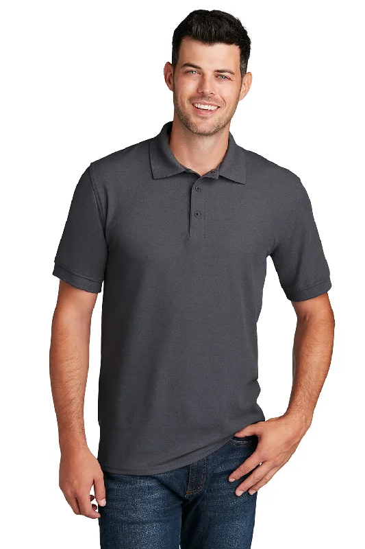 Port & Company Mens Core Stain Resistant Short Sleeve Polo Shirt - Charcoal Grey