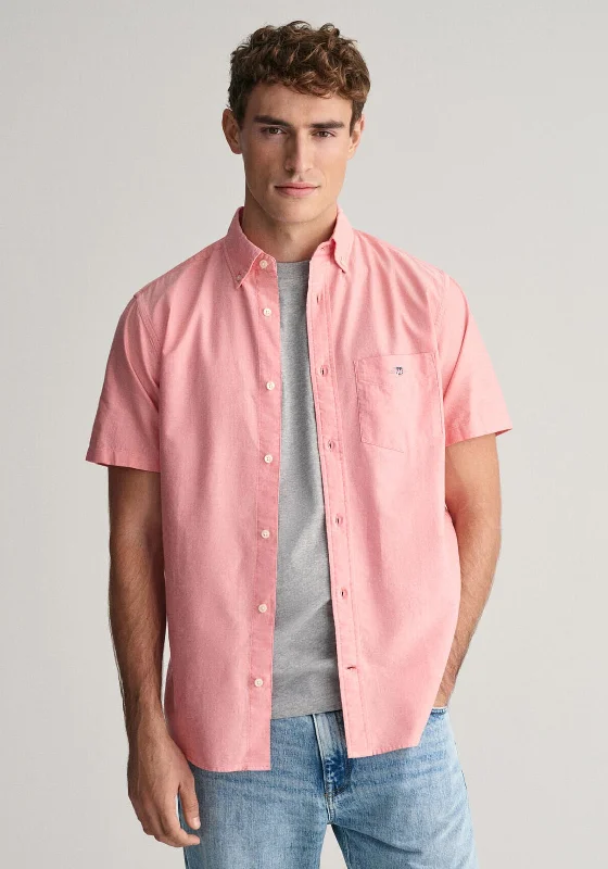 Gant Oxford Short Sleeve Shirt, Sunset Pink