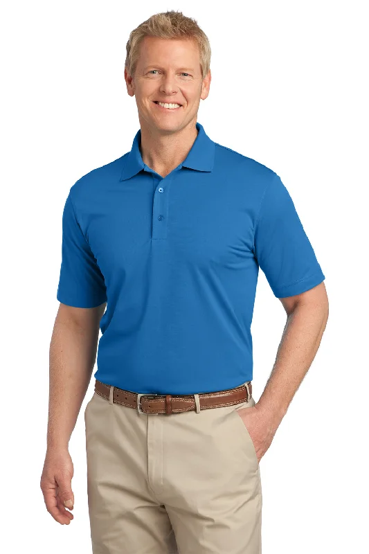 Port Authority Mens Tech Moisture Wicking Short Sleeve Polo Shirt - Vivid Blue - Closeout