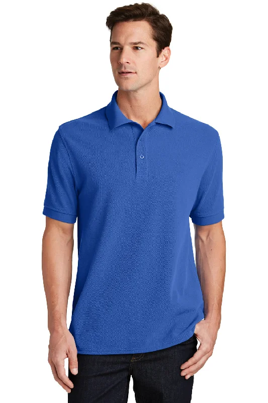 Port & Company Mens Stain Resistant Short Sleeve Polo Shirt - Royal Blue