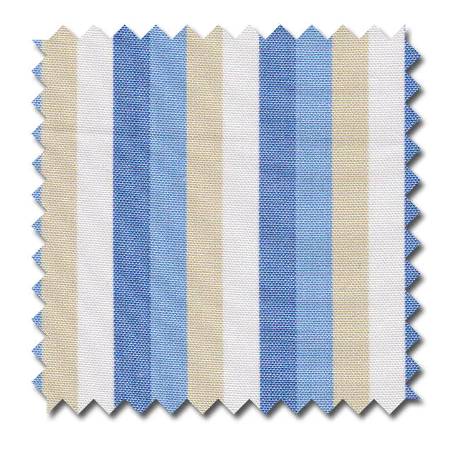 Today's Deal Tan, Light & Medium Blue Multi Stripes - Custom Dress Shirts