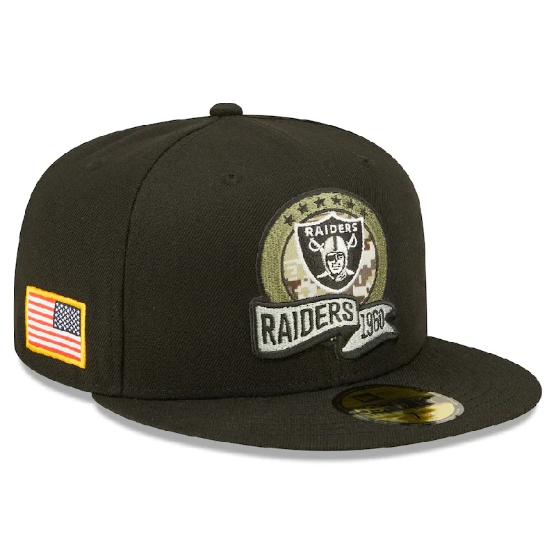 Price Drop New Era Las Vegas Raiders Salute To Service 59FIFTY Fitted Hat 2022