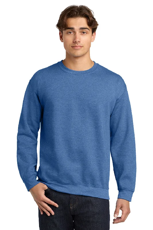 Gildan Mens Pill Resistant Fleece Crewneck Sweatshirt - Heather Royal Blue