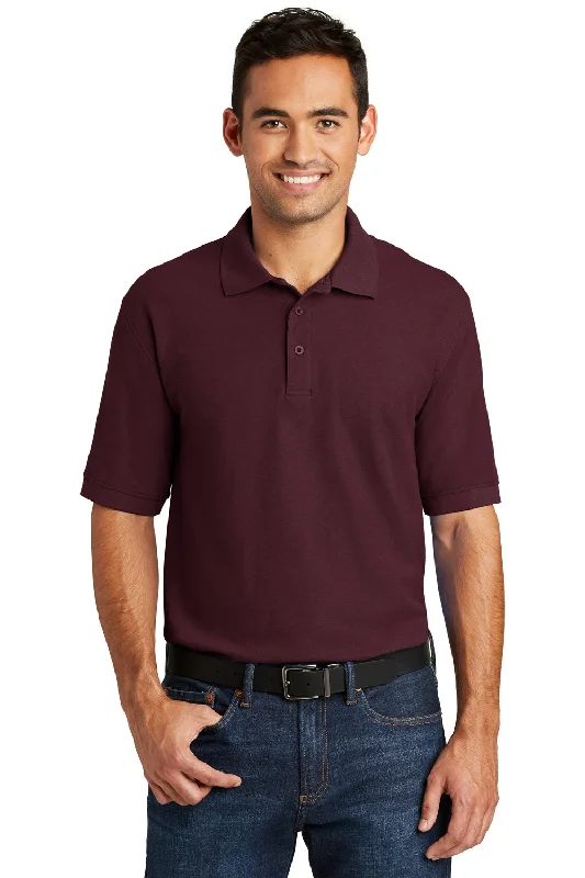 Port & Company Mens Core Stain Resistant Short Sleeve Polo Shirt - Athletic Maroon - Closeout