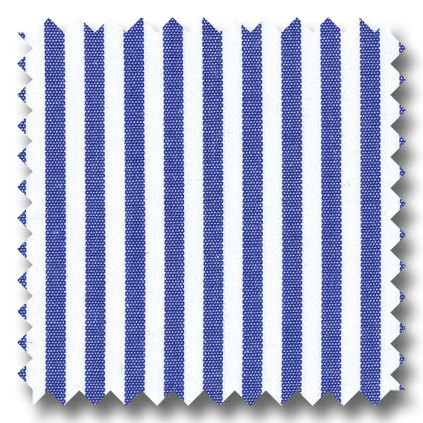 Weekend Specials to Enjoy White with Medium Blue Bengal Stripe Pinpoint - Custom Dress Shirt Weekend Specials to Enjoy White with Medium Blue Bengal Stripe Pinpoint - Custom Dress Shirt