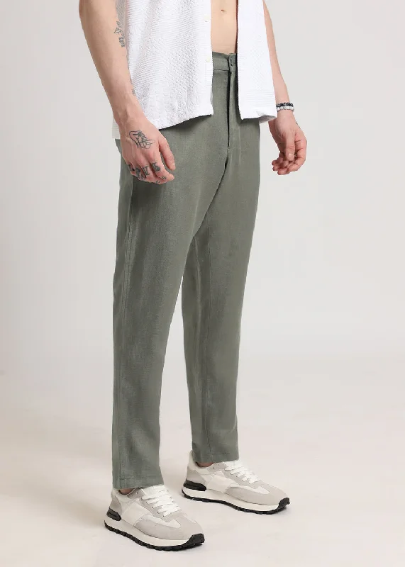 Hunter Green Linen Pant