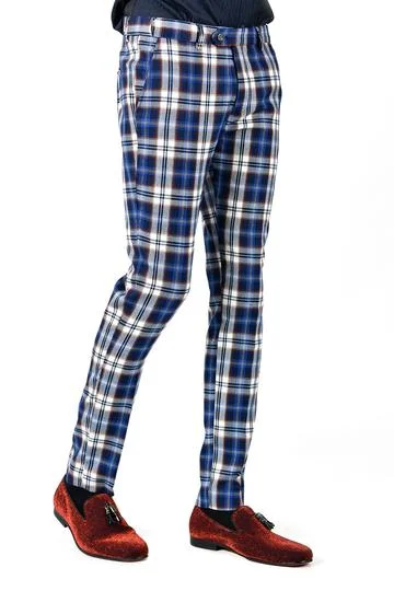 Final Sale Barabas CP46 Do It Plaid Pants Blue/Wine