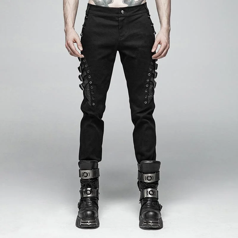 Weekend Bargains to Celebrate Men's Goth Straight-Leg Pants With Straps