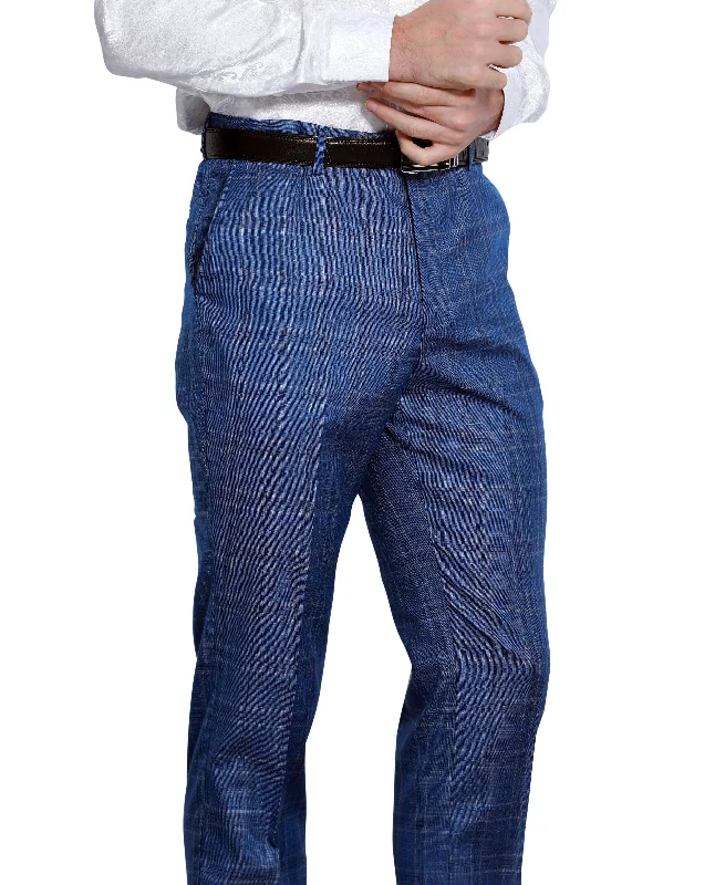 Big Discounts Skinny Fit Plaid Dress Pants, Indigo