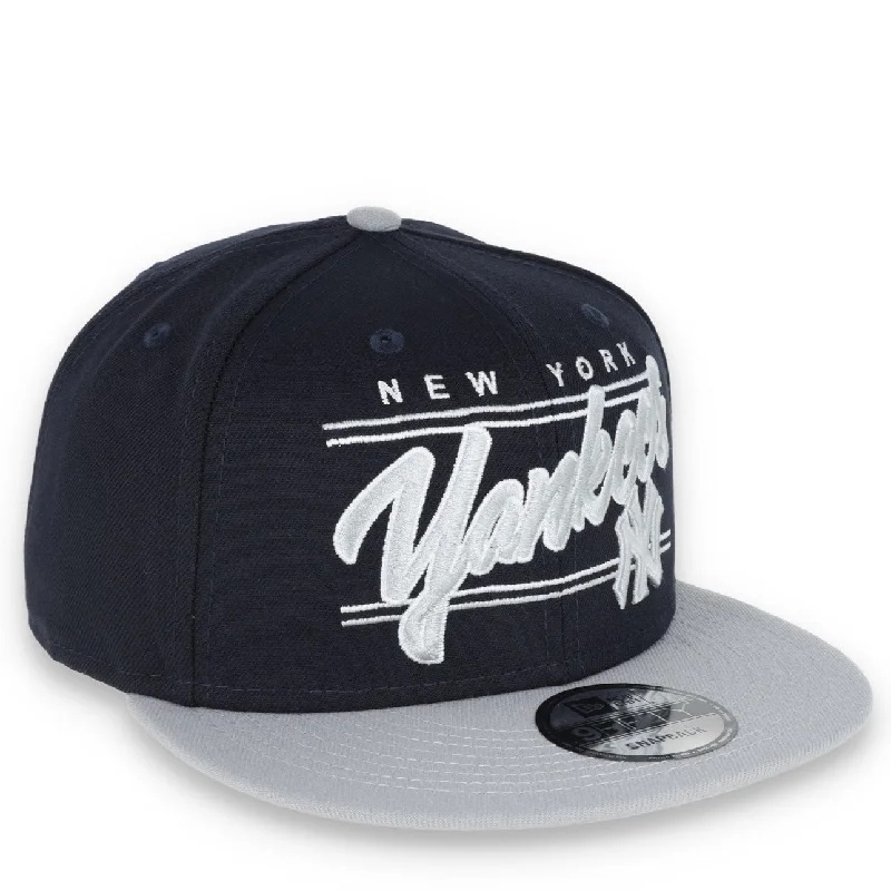 Year-End Sale New York Yankees New Era Team Script 9FIFTY Snapback Hat - Navy