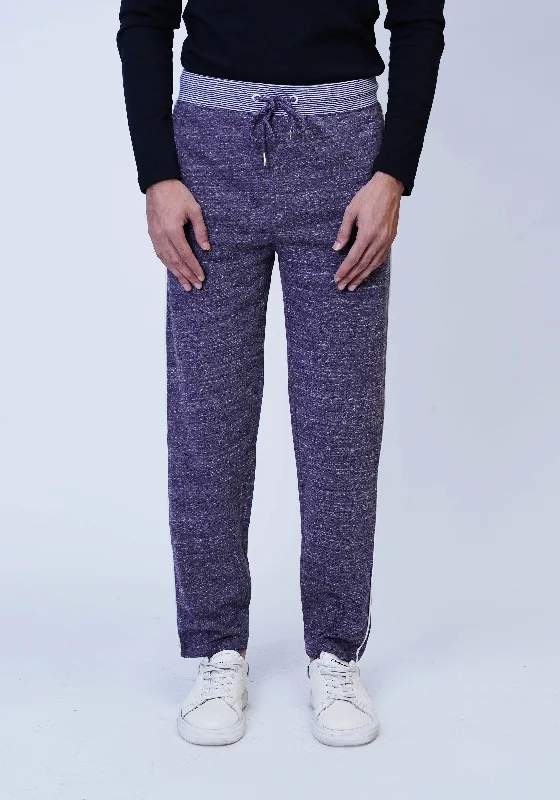 YEAR-End Sale Purple Melange Trousers